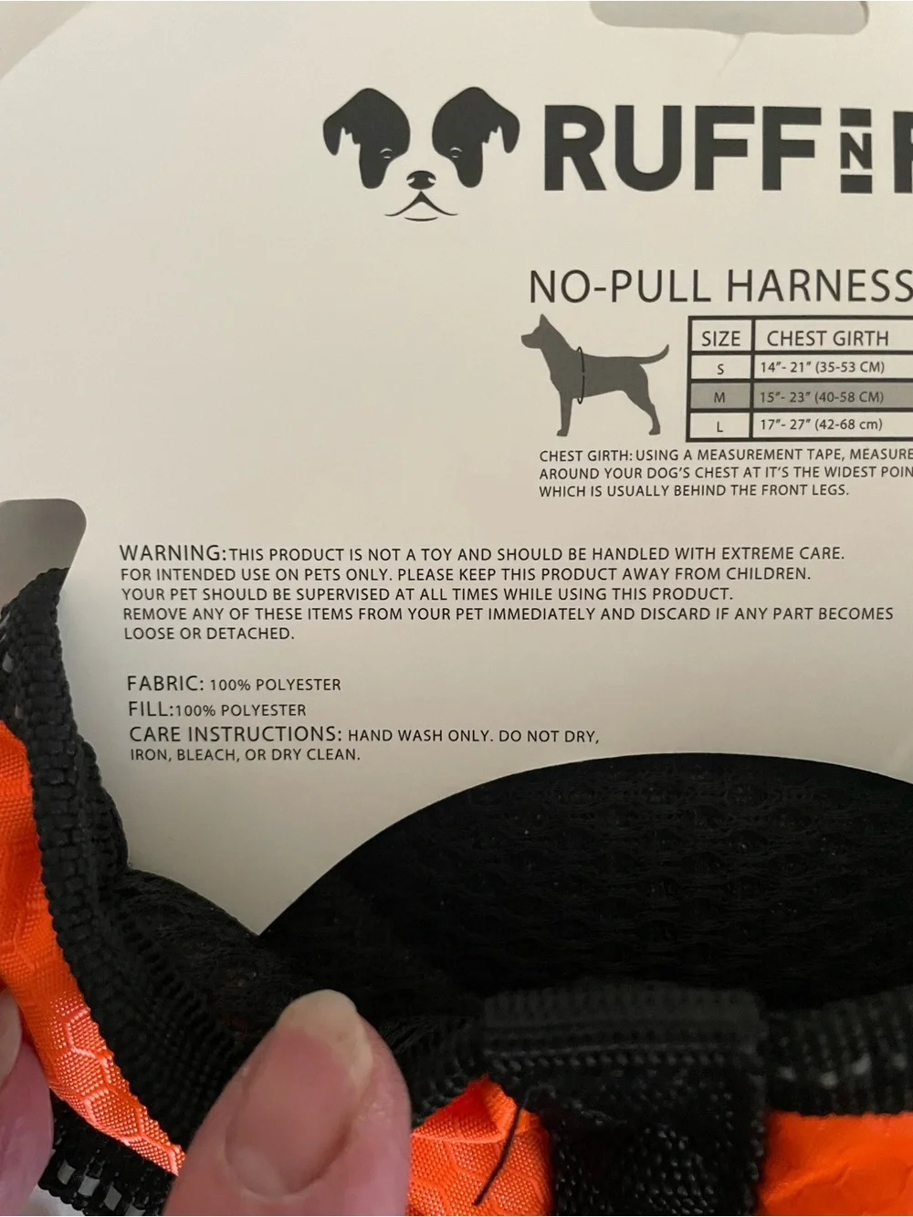 RuffNRoll Dog Harness, size M
